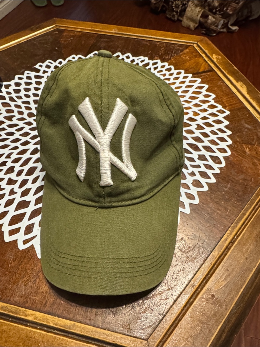 Unbranded Olive Green Baseball Cap with White Embroidered Logo